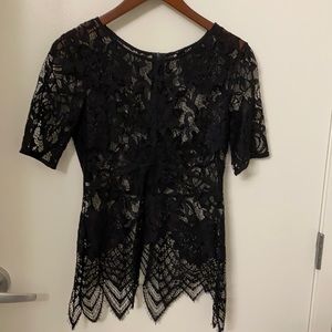 Black lace Tart party top